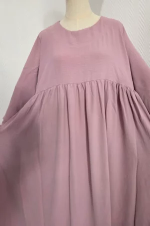 Robe abaya double manches à froufrou