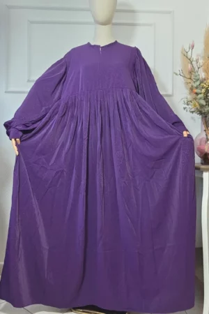 Robe abaya aubergine mastour