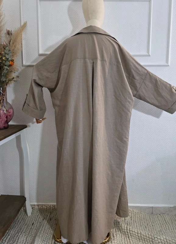 Kimono robe en 100% coton poche brodée – Image 4