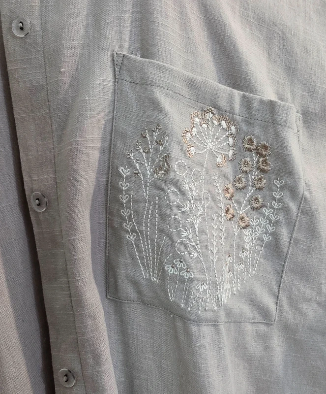 Kimono robe en 100% coton poche brodée – Image 6