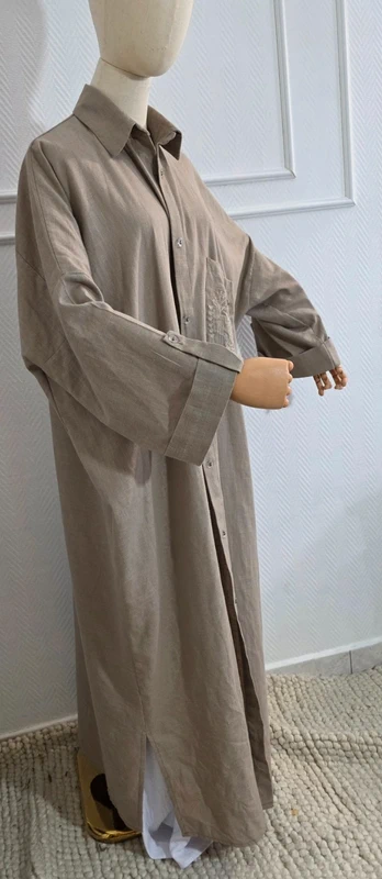 Kimono robe en 100% coton poche brodée – Image 7