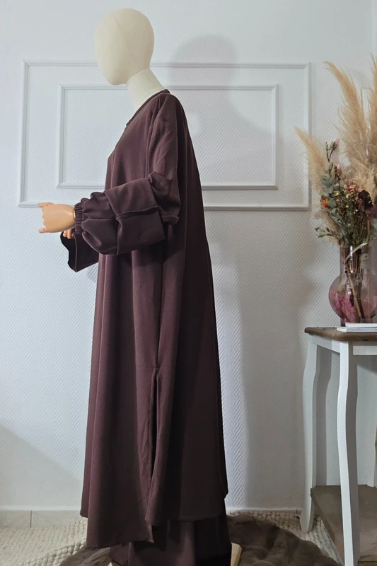 Ensemble abaya à fontes avec pontalon culotte – Image 3