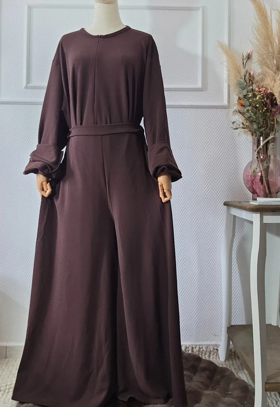 Ensemble abaya à fontes avec pontalon culotte – Image 7
