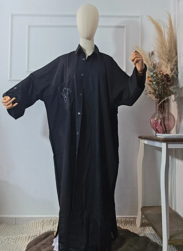 Kimono robe en 100% coton poche brodée – Image 10