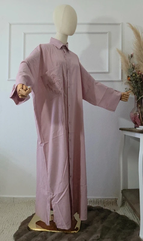 Kimono robe en 100% coton poche brodée – Image 8